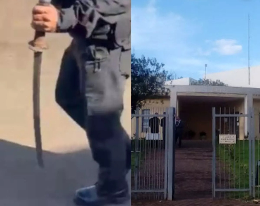Vídeo: Homem invade Fórum do PR com espada de samurai e é baleado com 5 tiros