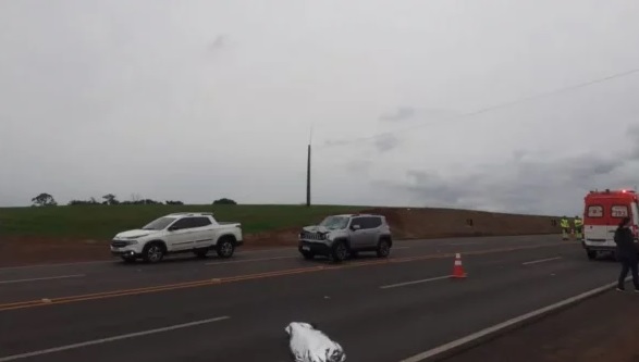 Motociclista de 63 anos morre ao tentar cruzar rodovia e ser atingido por carro