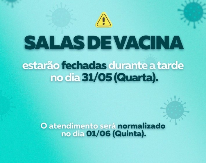 Salas de Vacina não terão atendimento durante a tarde de quarta-feira (31) em Ponta Grossa