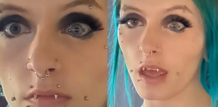Mulher com ‘piercing’ em globo ocular chama atenção da web