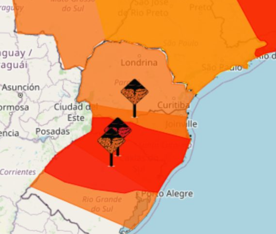 Paraná está com três alertas laranjas para temporais neste sábado (18)