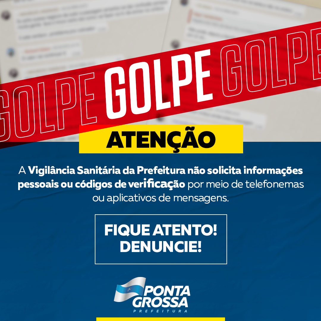 Urgente: Saúde de PG alerta sobre golpes usando a Vigilância Sanitária