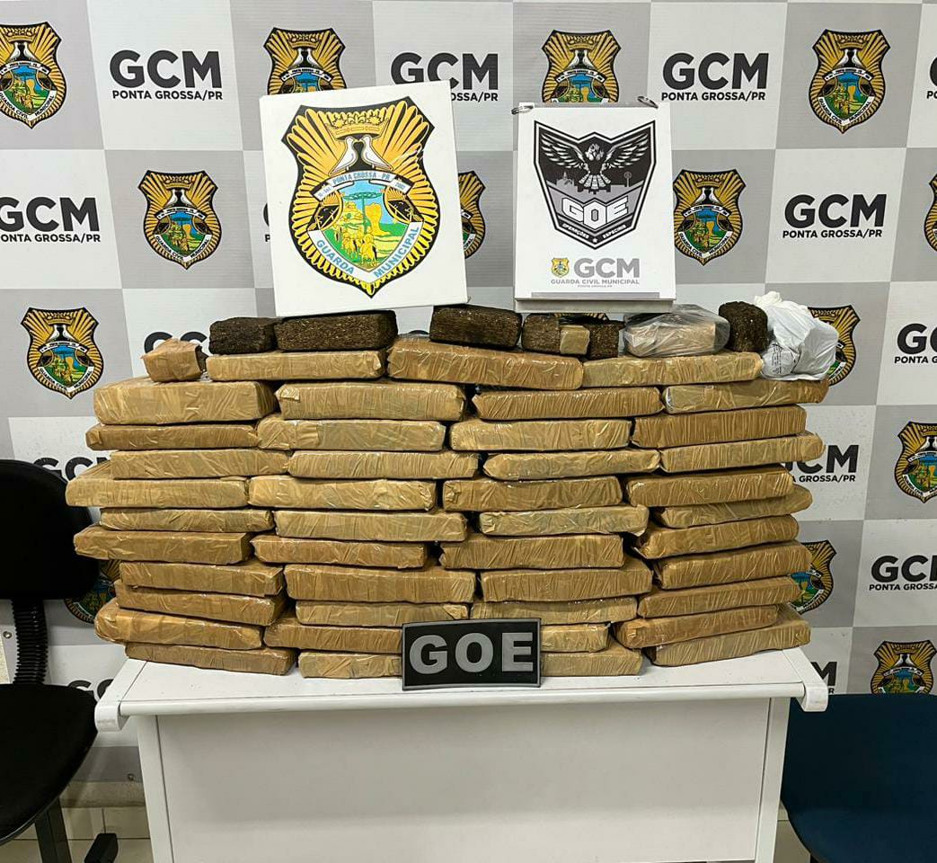 GCM apreende 44 kg de maconha em Ponta Grossa