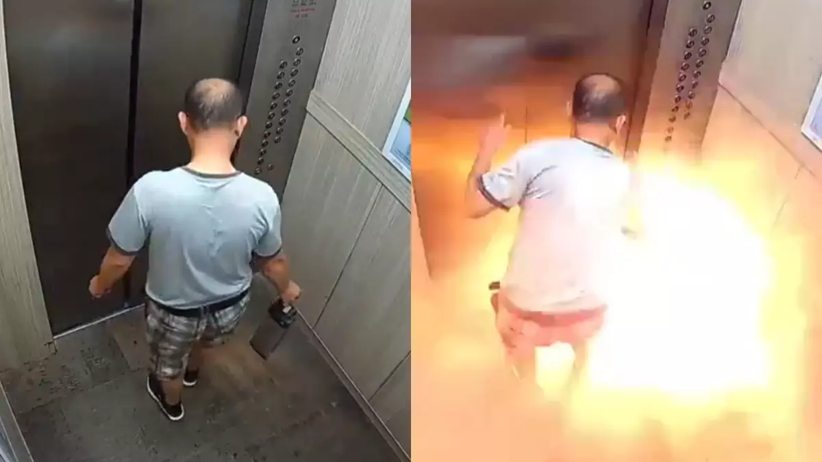  Vídeo: Homem morre carbonizado após bateria explodir em elevador