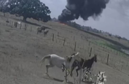 Vídeo: Três pessoas morrem carbonizadas em queda de avião