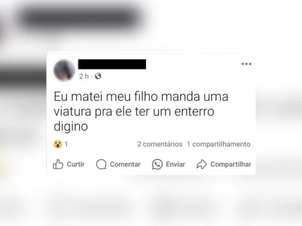 Mulher confessa em rede social que matou o filho de apenas quatro anos