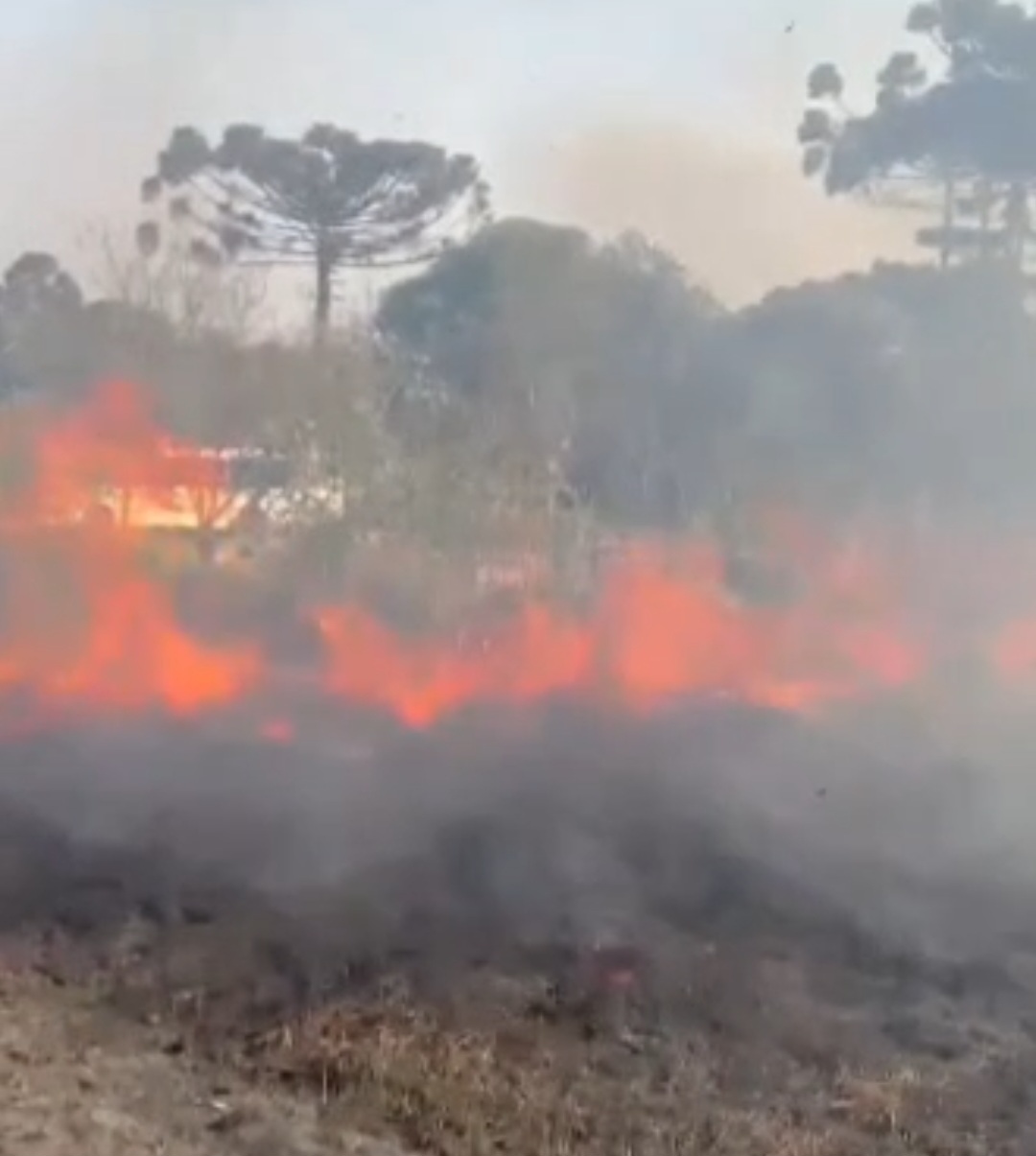 Vídeo: Incêndio quase destrói casa em Ponta Grossa