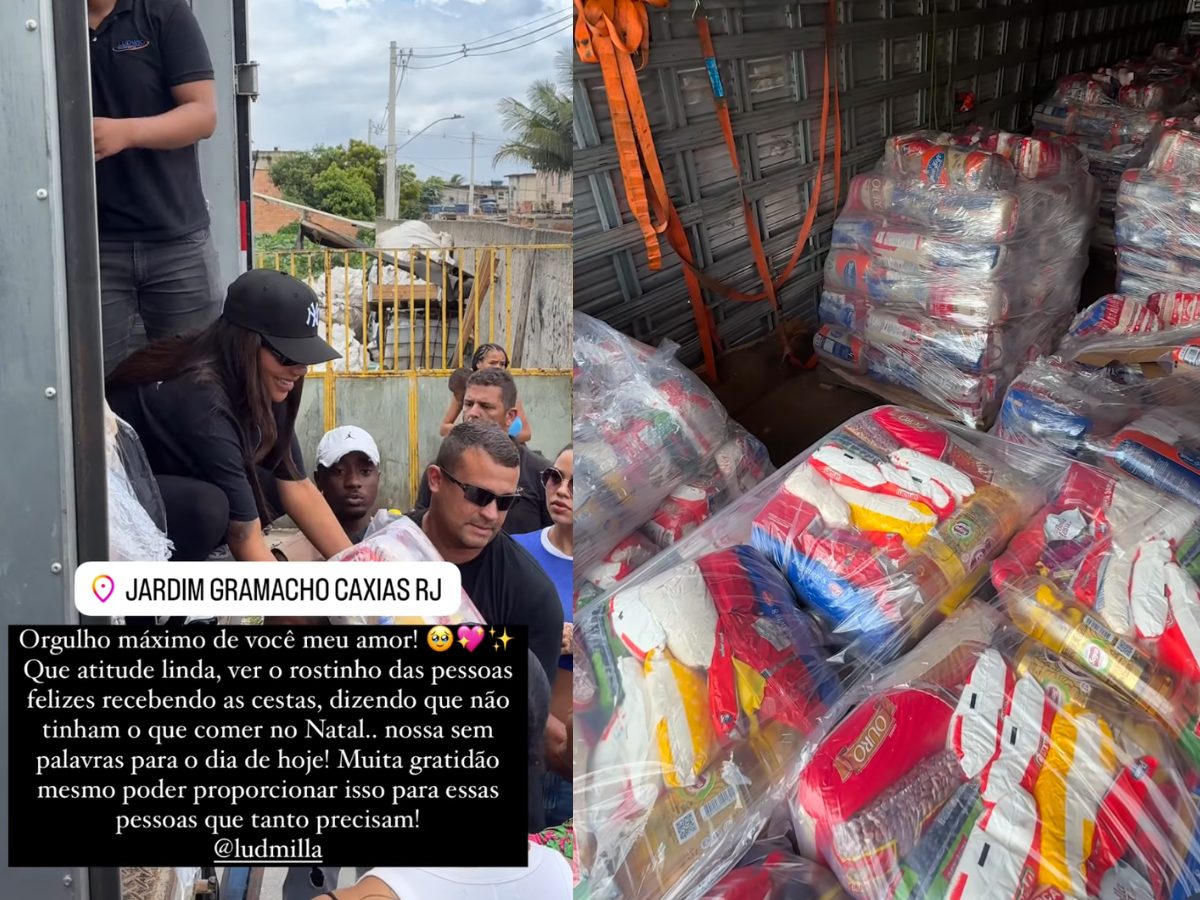 Ludmilla distribui 16 toneladas de alimentos em comunidade carente