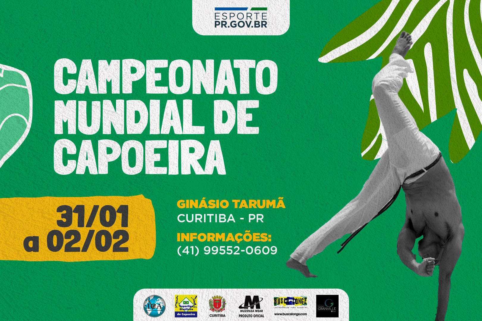 Com atletas de 21 países, Paraná recebe 12º Campeonato Mundial de Capoeira