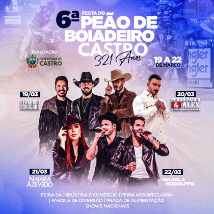 Castro celebra 321 anos com rodeio e shows nacionais