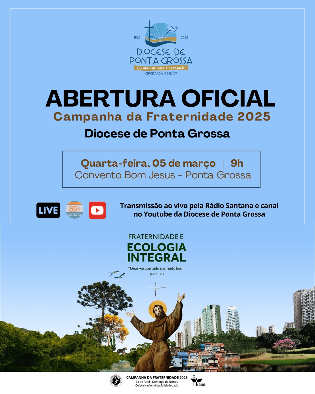 PG celebra abertura da Campanha da Fraternidade 2025 na quarta-feira de Cinzas