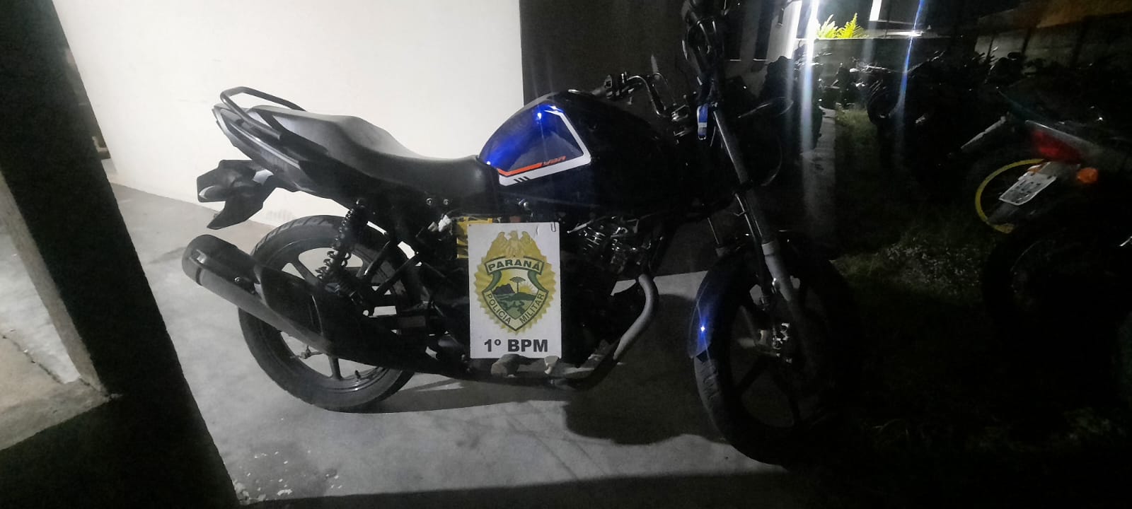 PM recupera motocicleta pouco tempo depois dela ser furtada em Carambeí