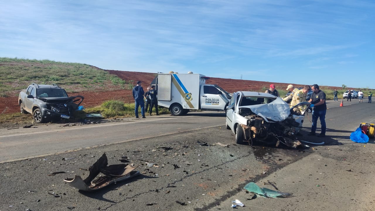 Colisão frontal deixa duas vítimas fatais na PR-340 em Ortigueira