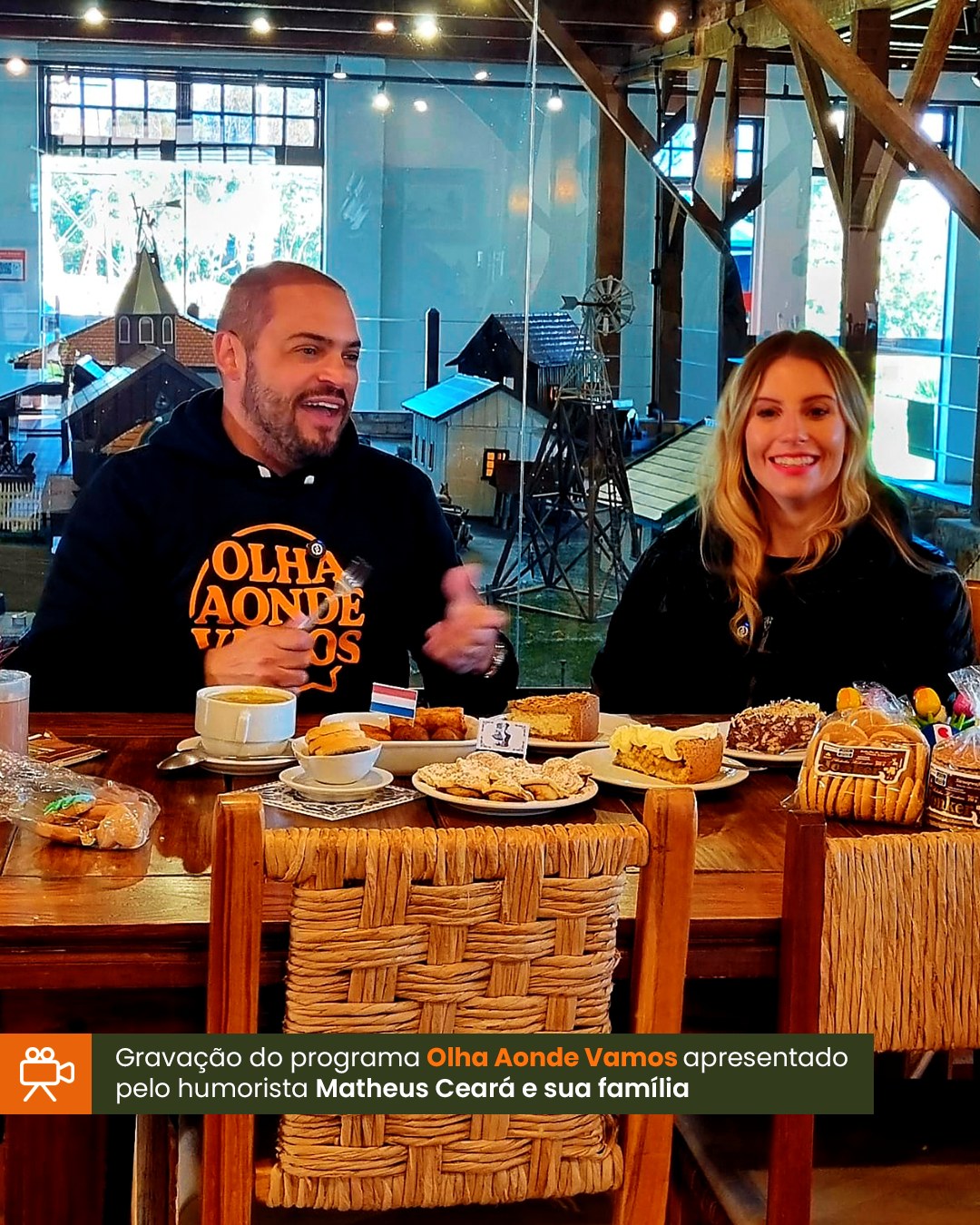 Após Ana Castela, humorista Matheus Ceará visita Carambeí e grava programa no Parque Histórico