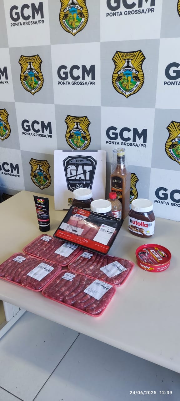 Homem é detido após furtar mais de R$370 em produtos em supermercado de Ponta Grossa