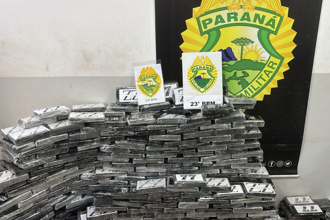 Polícia Militar apreende carga de cocaína avaliada em mais de R$ 60 milhões no PR