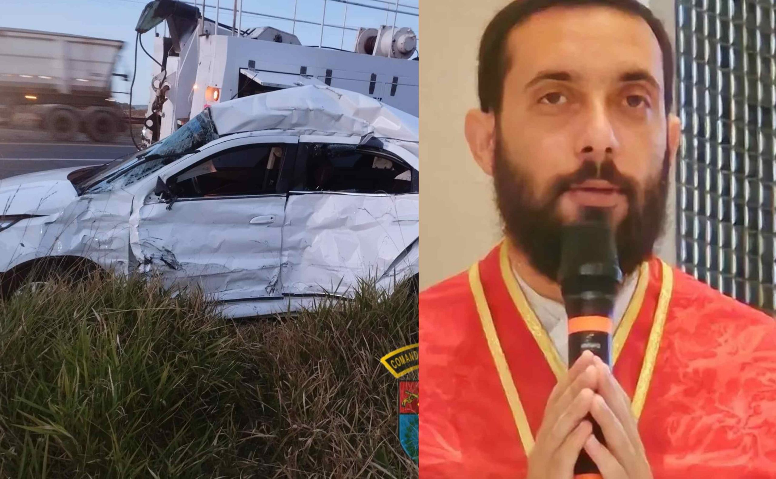 Padre de 27 anos ordenado há um ano nos Campos Gerais fica gravemente ferido em acidente na PR-092