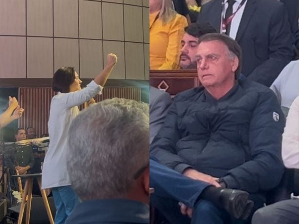Imagens de Michelle e Jair Bolsonaro em culto religioso viralizam em redes sociais