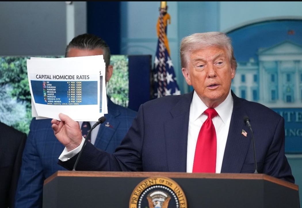 Donald Trump compara taxa de criminalidade da capital estadunidense com diversas cidades do mundo, entre elas Brasília (DF)
