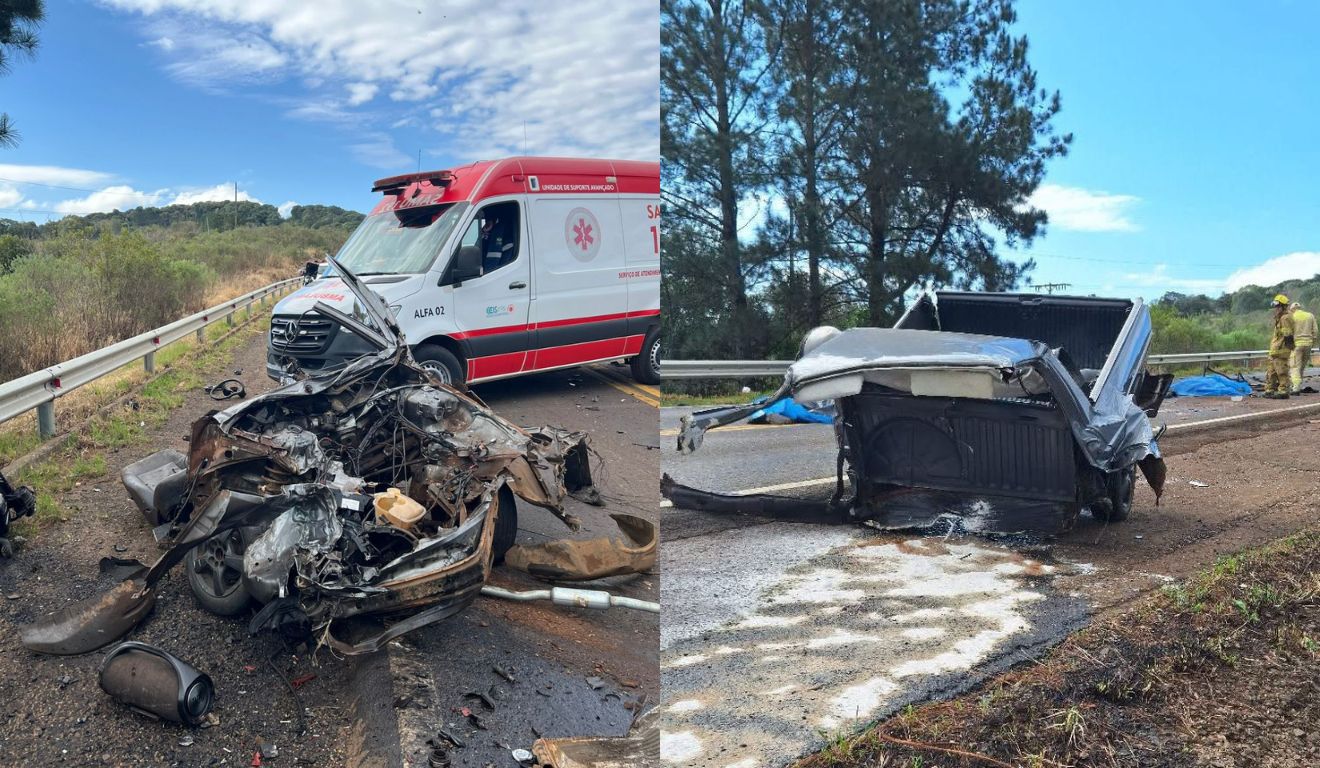 Dois jovens morrem em grave acidente nos Campos Gerais