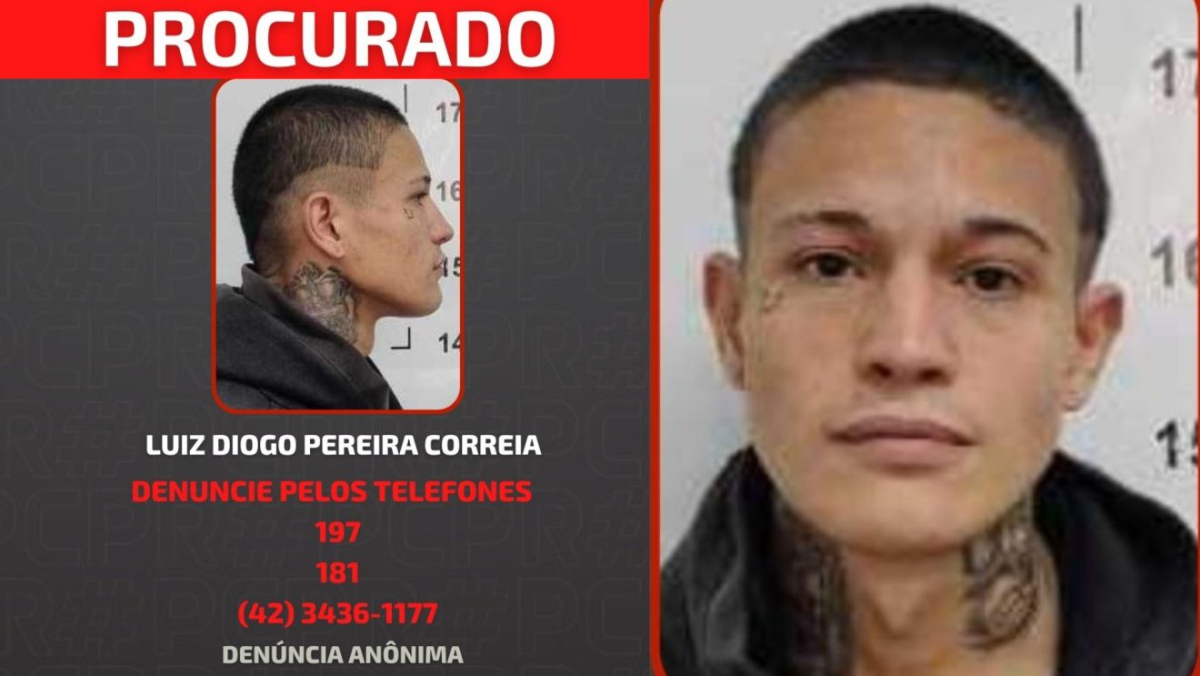 Polícia Civil divulga foto de foragido por assassinato e ocultação de cadáver nos Campos Gerais 