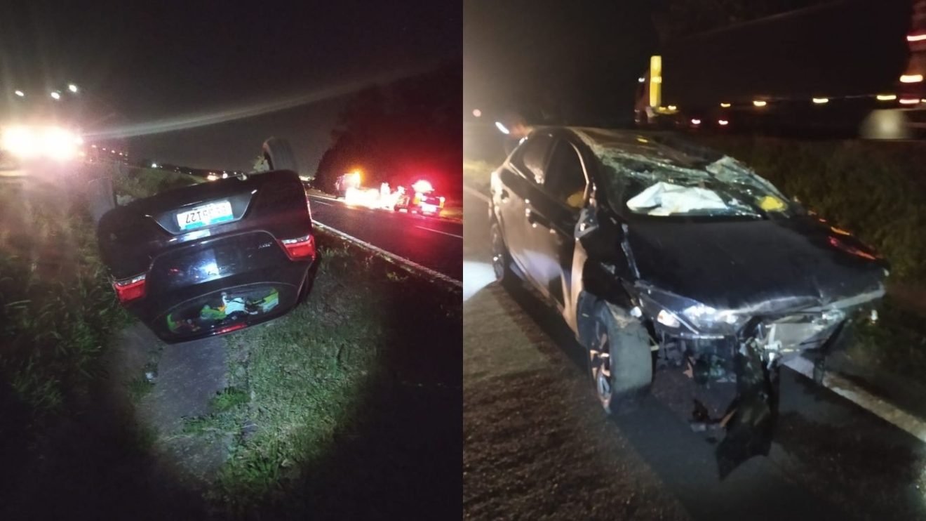 Motorista fica ferida após capotamento na PR-151