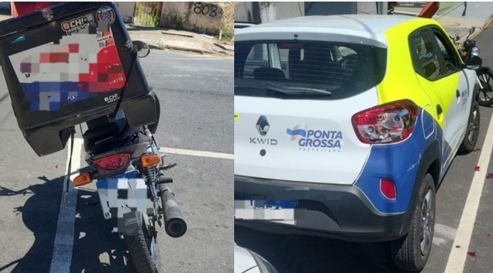 Motociclista colide contra veículo da Prefeitura de PG