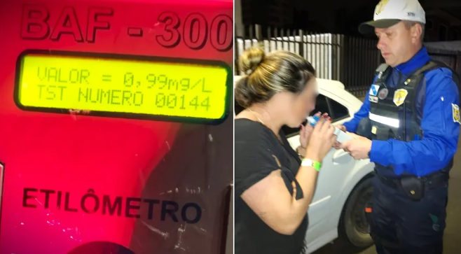 Mulher embriagada e com CNH vencida é detida após ser flagrada dirigindo na contramão