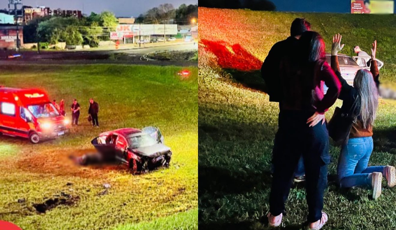 Mãe se desespera ao ver filho morto após grave acidente na BR- 277