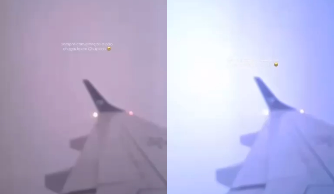 Vídeo impressionante mostra tempestade de raios durante tentativa de pouso em Chapecó