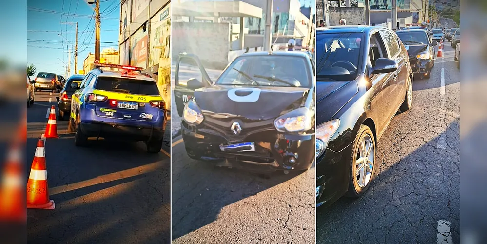 Colisão entre carros intensifica trânsito próximo ao shopping de PG