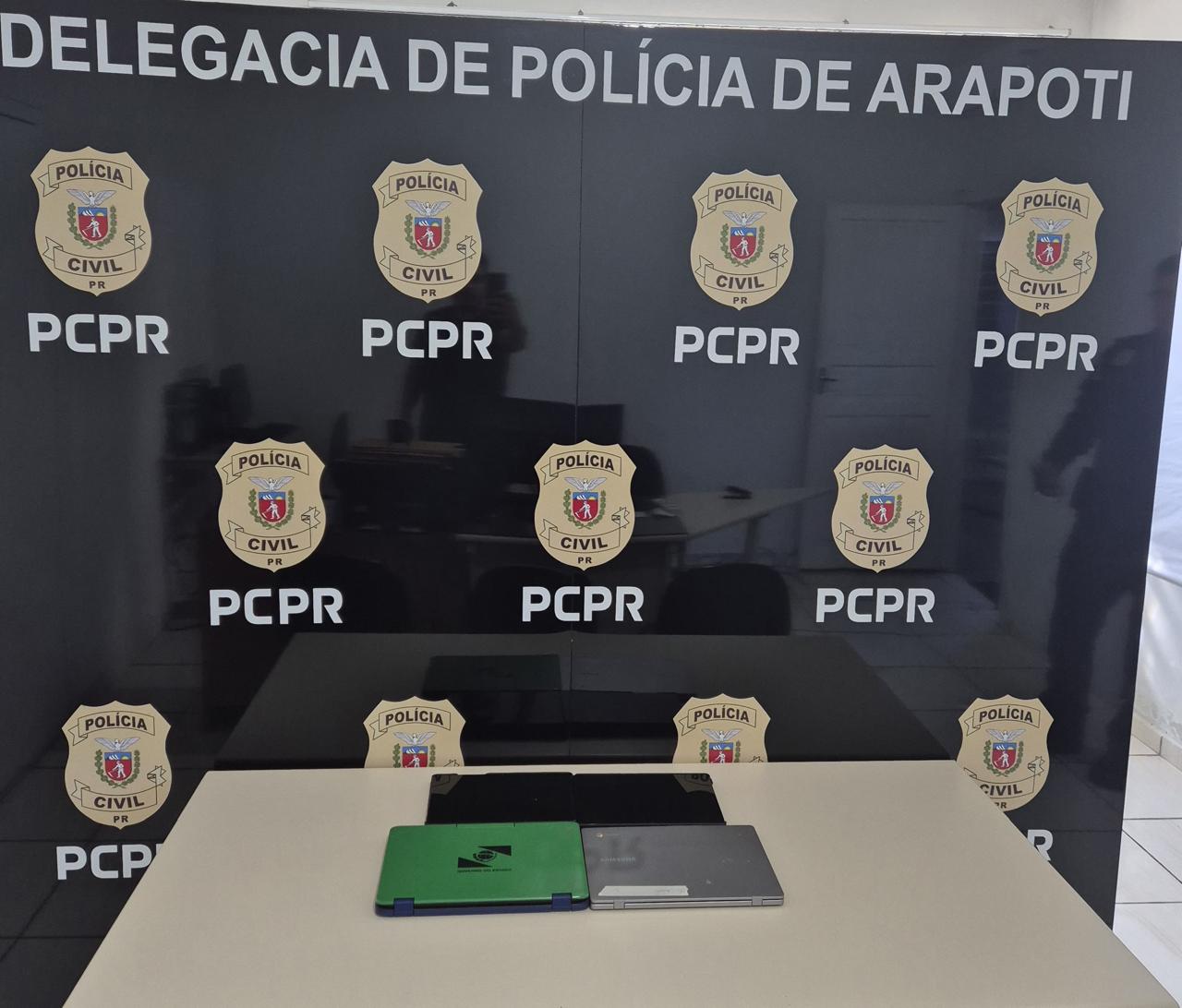 PCPR recupera tablets e notebooks do Estado do Paraná que foram furtados por professora nos Campos Gerais