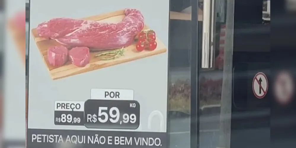 Justiça determina retirada de cartaz com frase “Petista não é bem-vindo”, e frigorífico responde: “Quem apoia ladrão também não” ; Entenda