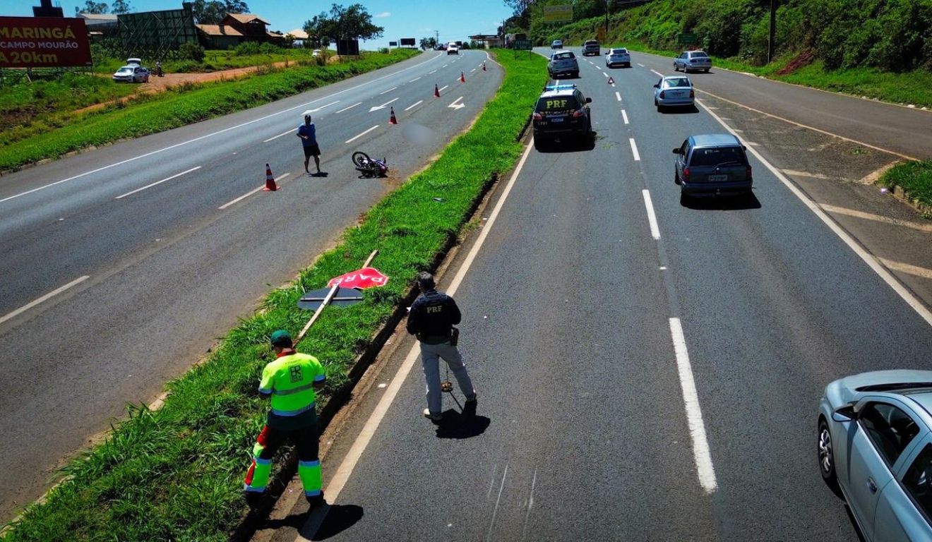Idoso morre em acidente após conversão proibida na BR-376