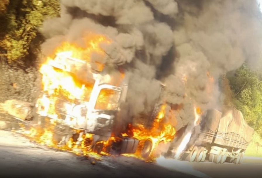 Urgente: Incêndio interdita trecho da BR-277 