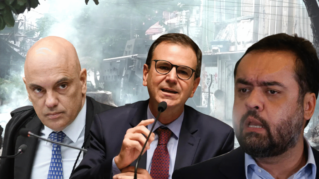 Moraes se reúne com Eduardo Paes e Cláudio Castro para discutir megaoperação no Rio