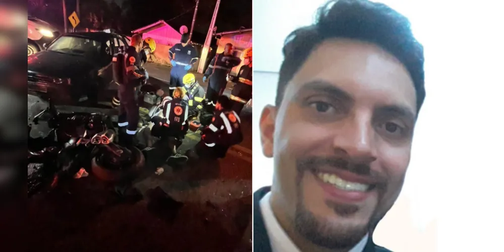 Ponta-grossense morre após grave colisão entre moto e carro 