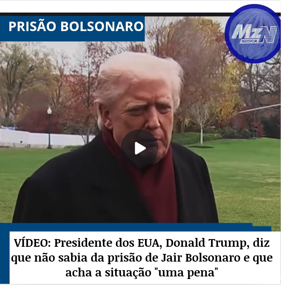 VÍDEO: Presidente dos EUA, Donald Trump, diz que não sabia da prisão de Jair Bolsonaro e que acha a situação “uma pena”