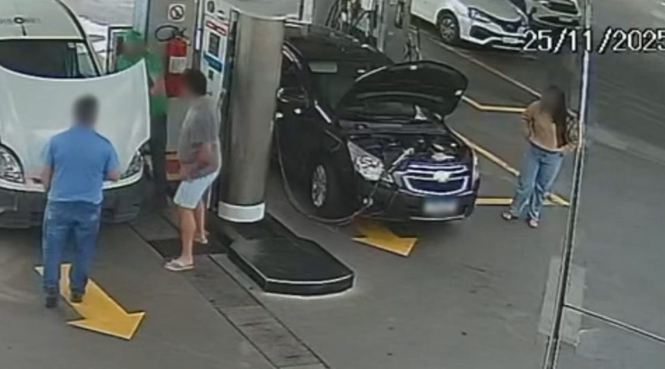 Vídeo: Frentista é agredido por cliente durante abastecimento de GNV