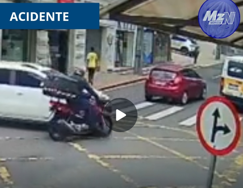 VÍDEO: Motociclista fica ferido  após bater contra carro na região central de PG 
