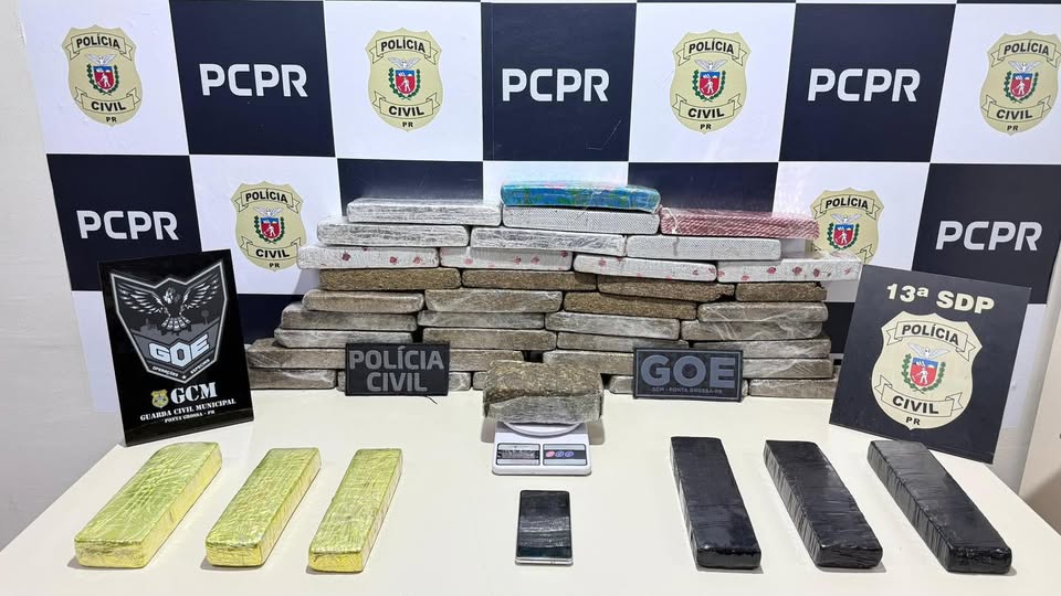Operação apreende 30 kg de drogas e prende suspeito em Ponta Grossa