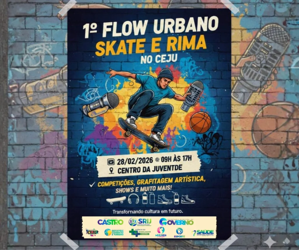 1° Flow Urbano reúne esporte, cultura e serviços públicos em Castro