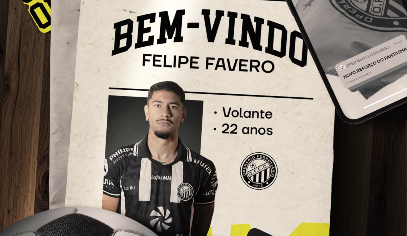 Novo reforço: Operário acerta contratação do volante Felipe Favero