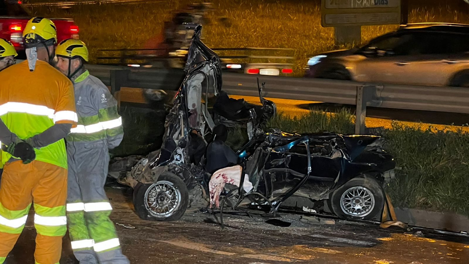 Grave acidente perto do viaduto Santa Paula