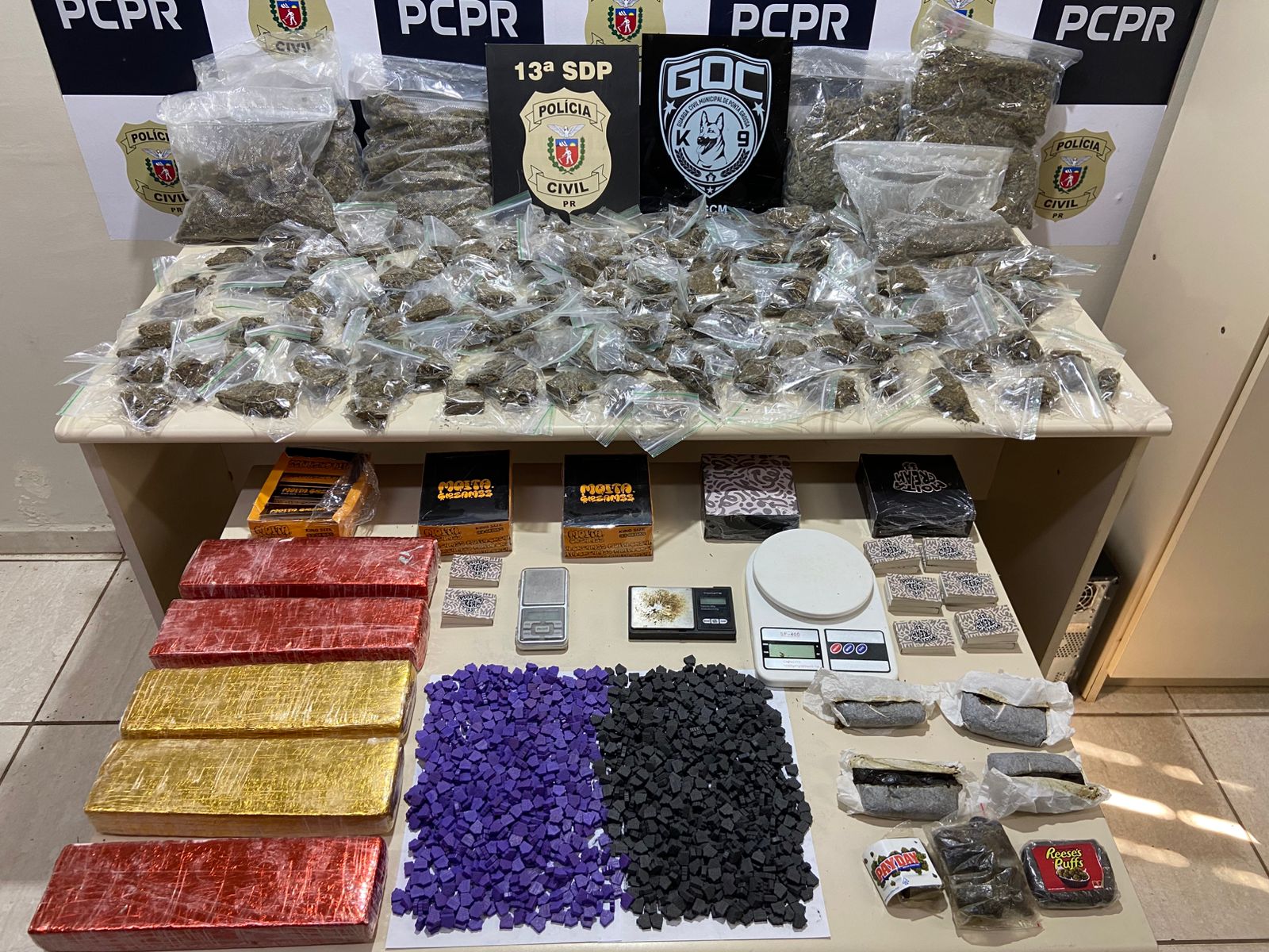 Policia Civil apreende grande quantidade de entorpecentes e prendem homem em flagrante em Ponta Grossa