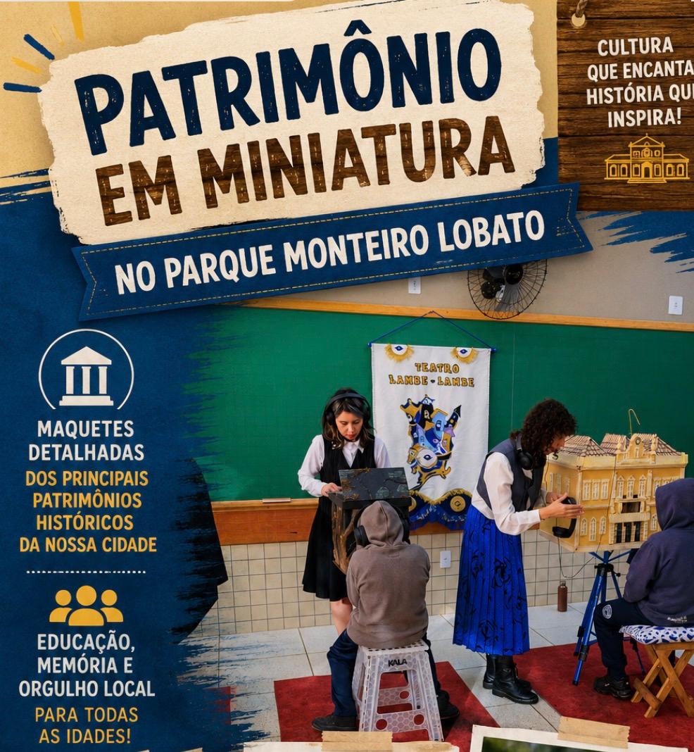 Praça Monteiro Lobato recebe espetáculo gratuito “Patrimônios em Miniatura” neste domingo em Ponta Grossa