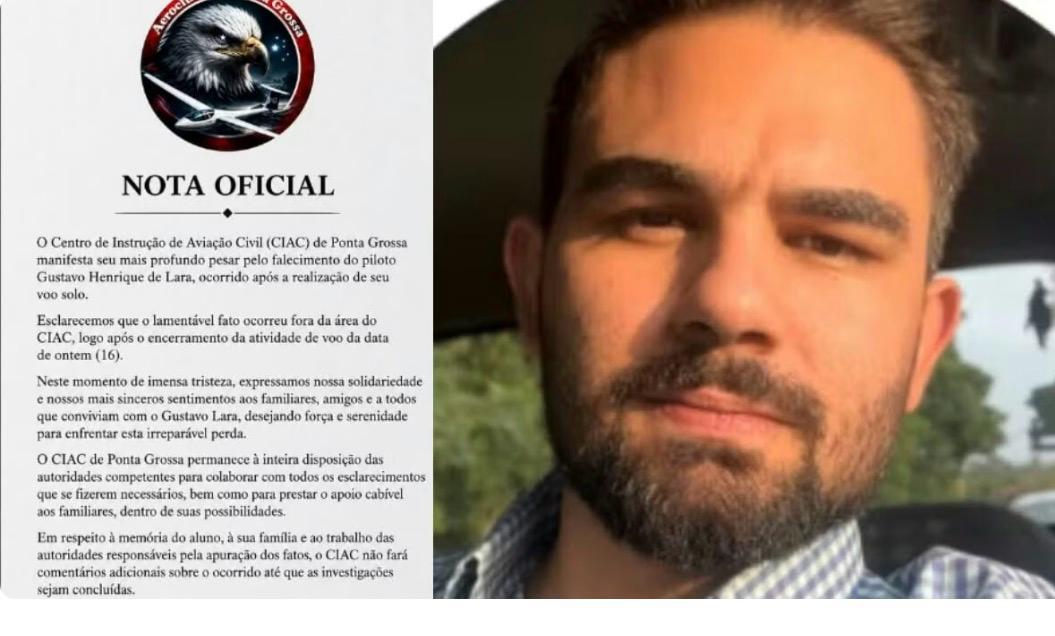 CIAC de Ponta Grossa se manifesta sobre morte de piloto após primeiro voo solo