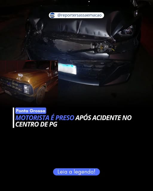 Motorista é preso por embriaguez após colisão no Centro de Ponta Grossa