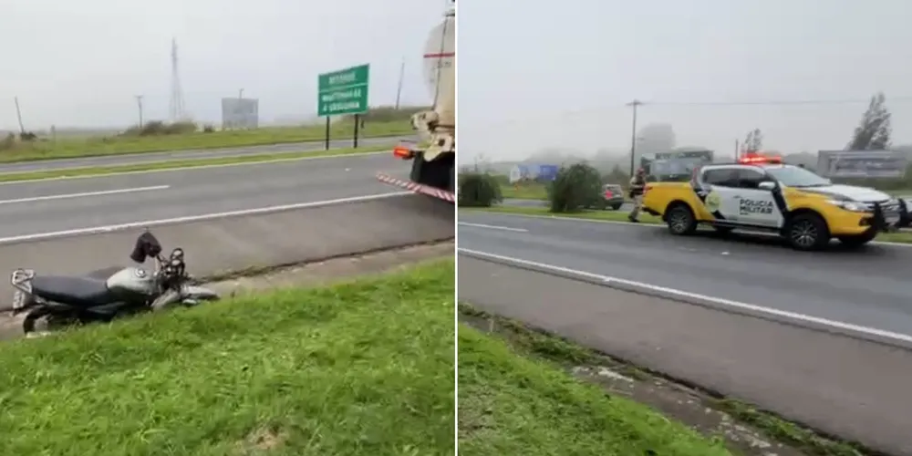 Motociclista morre após colisão com caminhão na PR-151, em Carambeí