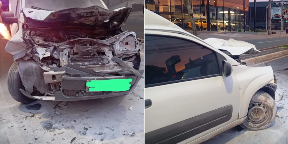 Van bate na traseira de caminhão e pega fogo na Avenida Visconde de Mauá, em Ponta Grossa